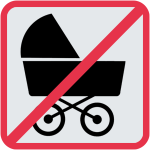 Kinderwagen niet aanbevolen